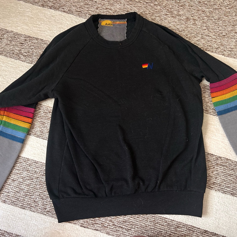 Aviator Nation Sweatshirt with classic Rainbow Arms